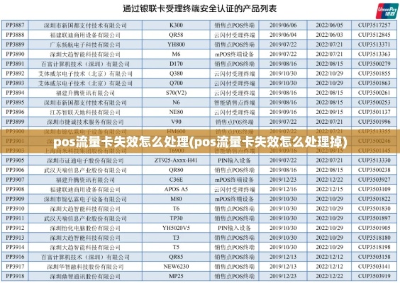 探讨POS机流量卡问题，原理、故障及解决方案