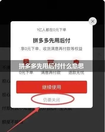 拼多多先用后付套出来费用